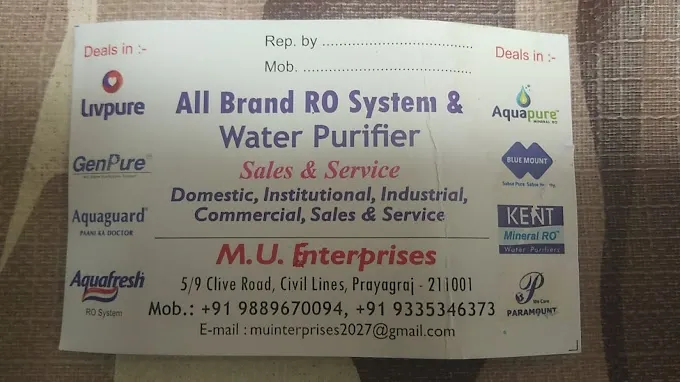 M.U. Enterprises - R O Service in Allahabad