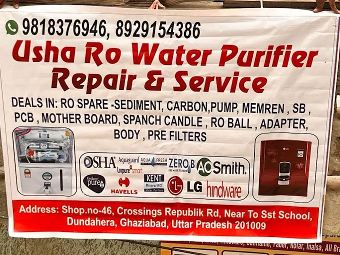 Usha ro water purifier repair and service - R O Service in Ghaziabad